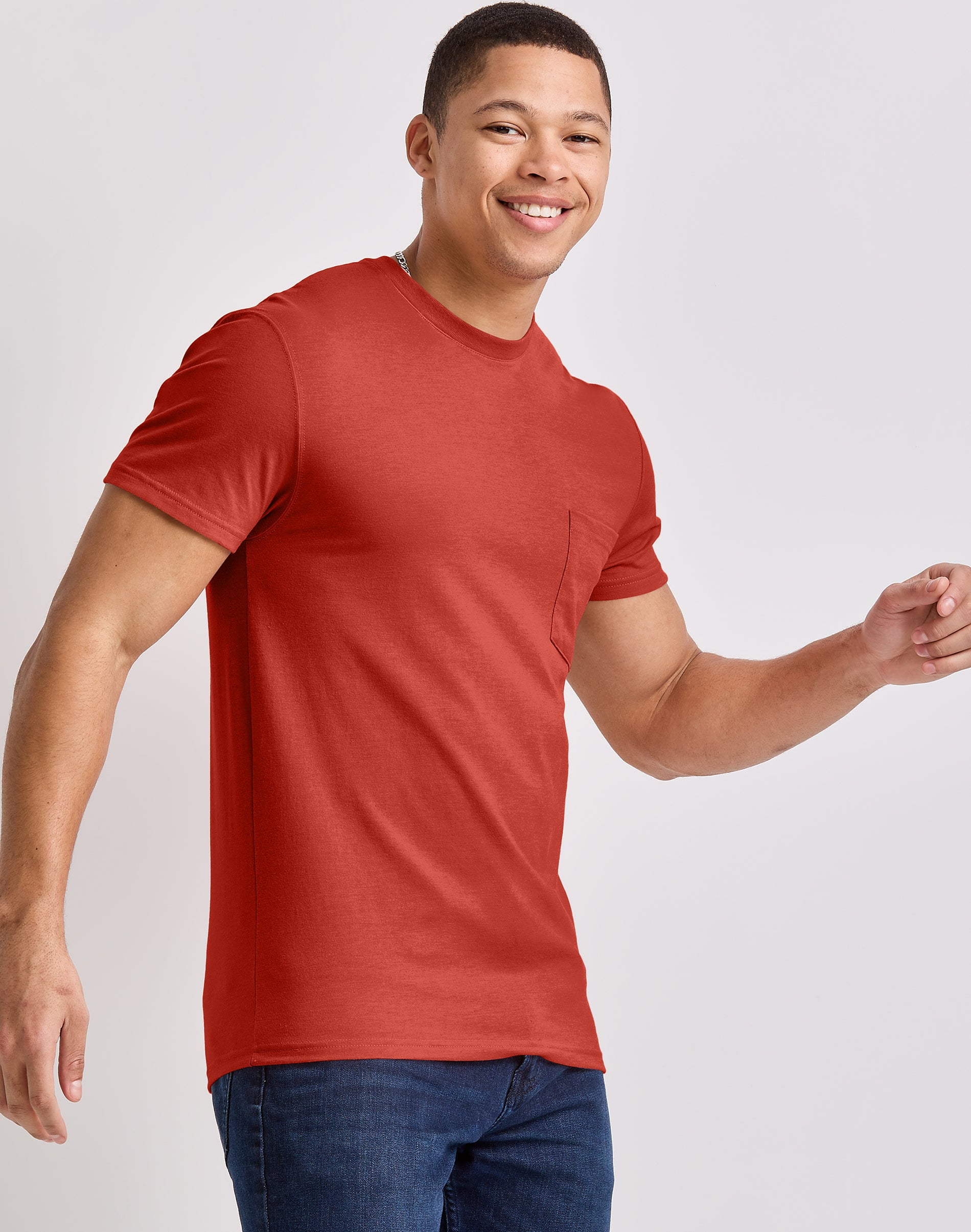 Hanes Originals Men's Pocket T-Shirt Cotton Crewneck Short Sleeve Tee Lightweight S-3XL