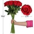 10PCS Artificial Roses Flower Silk Rose with Stem Realistic Artificial