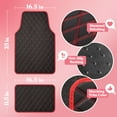 thumbnail image 5 of Carbella DiamondLuxe Car Floor Mats, Stylish Faux Leather Car Mats with Diamond Stitched Detail and Matching Taping, Universally Sized All-Weather Floor Mats for Cars Trucks SUV, Full (Red), 5 of 7
