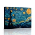 thumbnail image 4 of Van Gogh Starry Night Eiffel Tower Canvas Wall Art (Artistic Parisian Tone) Ready to Hang for Living Room, 4 of 8