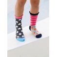 thumbnail image 3 of Jefferies Socks Girls Socks, 6 Pack Fun Colorful Pattern Stripes Hearts Stars Polka Dots Cotton Crew Socks (Little Girls Boys & Big Girls Boys), 3 of 6