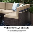 thumbnail image 3 of Sunny Hill 7 Metal Sectional Outdoor Conversation Sets with Chair and Table, Brown/Beige, 3 of 5