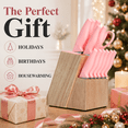 thumbnail image 4 of Xanapon Knife Set, 13PC German Stainless Steel Kitchen Knives with Sharpener, Ergonomic Handles, Perfect Housewarming Gift, Pink, 4 of 9