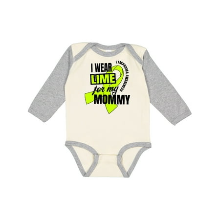 

Inktastic I Wear Lime For My Mommy Lymphoma Awareness Gift Baby Boy or Baby Girl Long Sleeve Bodysuit