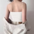 thumbnail image 5 of Sevevn Women's Basic Spaghetti Strap Crop Top Camisole Sleeveless Tube Cami Shirts Tank Tops With Removable Padding White Free Size, 5 of 6