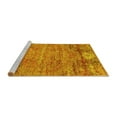 thumbnail image 2 of Ahgly Company Machine Washable Indoor Square Abstract Yellow Contemporary Area Rugs, 7' Square, 2 of 4