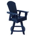 thumbnail image 2 of WestinTrends Malibu Outdoor HDPE Adirondack Swivel Counter Height Bar Chair With Cup Holder, Navy Blue, 2 of 15