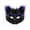 B001- Blue, variant on Halloween Black Furry Fox Mask with Faux, Half Mask for Dress Up 8X8 Inch, Halloween Party Favors for Adults with Black Halloween Decor