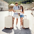 thumbnail image 6 of 13 Piece Luggage Sets, 16/20/24/28 inch Hardside Lightweight Suitcase with 7PCS Packing Cubes, With Expandable Duffle Bag (White Tan), 6 of 13