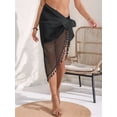 thumbnail image 4 of Pareos de Playa Bohemios para Mujer, Pareos de Transparente para Bikini, Faldas para Trajes de Baño. Negro Talla Única, 4 of 8