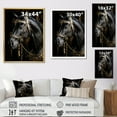 thumbnail image 4 of Designart "Golden Equestrian Black and Gold Equine II" Animals Floater Framed Wall Art Print, 4 of 7