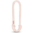 thumbnail image 4 of 18K Rose Gold Over Sterling Silver Plain Safety Pin Single Earring, 4 of 6