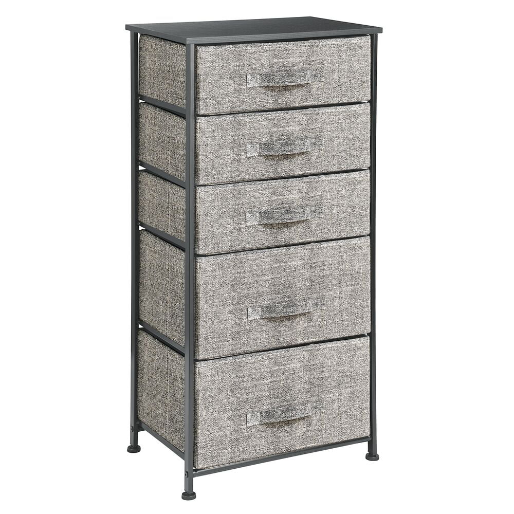 Charcoal Gray/Black mDesign Soft Fabric Dresser Drawer Storage Organizer 