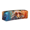 thumbnail image 1 of Easygdp Color Splash Fox Portrait para Estuche de Lápices de Cuero, Estuche de Papelería de Cuero, Estuche de Gran Capacidad con Cremallera, 1 of 7