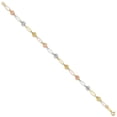 thumbnail image 2 of Primal Gold 14 Karat Tri-Color Diamond-cut Beads Link Bracelet, 2 of 3