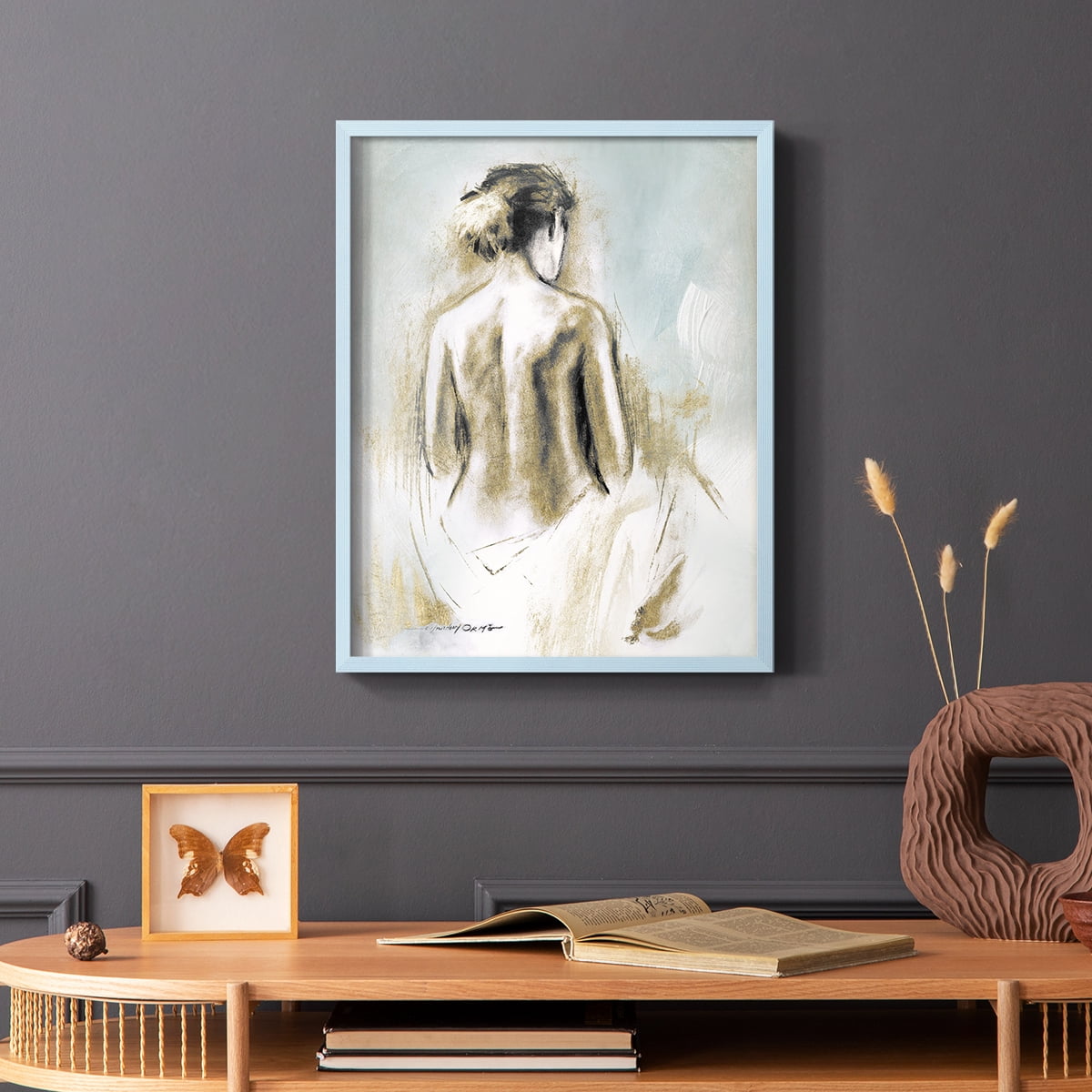 Figure in Golden Light I in Paper Solid Wood 8 x 10 Framed Print