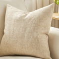 thumbnail image 3 of Set of 2 Linen Pillow Covers 18x18 Inch Rustic Square Decorative Throw Pillow Covers for Sofa Couch Farmhouse Home Decorations, 3 of 6