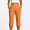 thumbnail image 7 of Capri Pants for Women Stretch High Waisted Crop Office Work Pants Summer Casual Capris Slacks Yoga Dress Pant Orange XXL, 7 of 7
