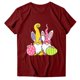 thumbnail image 3 of ICHUANYI Clearance Women's Casual Loose Round Neck Shorts Sleeve Letter Print Top Blouse T-shirt(Wine, XXXL) Ichuanyi Ichuanyi, 3 of 4