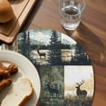 thumbnail image 4 of Round Placemats Deer Forest 15 inch Set of 6 Table Mats for Dining Table Animal Leaves Heat Resistant Non-Slip Kitchen & Home Decorative Place Mat Set, 4 of 8