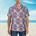thumbnail image 4 of Fotbe Violets Flowers Hawaiian Shirt for Men Unisex Summer Beach Casual Short Sleeve Cotton Linen Button Down Shirts-XX-Large, 4 of 9