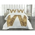 thumbnail image 3 of Ambesonne Letter W Quilted Bedspread Set 3 Pcs, Capital Mechanic Style, King Size, Sand Brown, 3 of 5