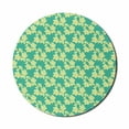 thumbnail image 1 of Floral Mouse Pad for Computers, Botanical Fantasy Pattern of Summer Tone Flowers in Full Blossom, Round Non-Slip Thick Rubber Modern Gaming Mousepad, 8" Round, Sea Green Pale Yellow, by Ambesonne, 1 of 2