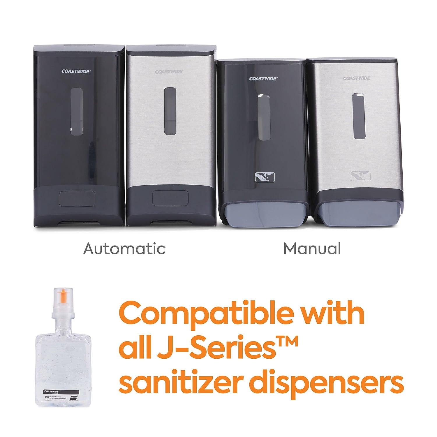 COASTWIDE 70% Alcohol Gel Hand Sanitizer Refill for J-Series 1200 mL 2/Carton CWJSR-HSG
