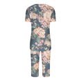 thumbnail image 4 of Sexy Pijama Conjunto para las Mujeres Cuello Redondo Blusa de Manga Corta Y Pantalones, Traje de Moda Casual para el Hogar Y Diario, 4 of 4