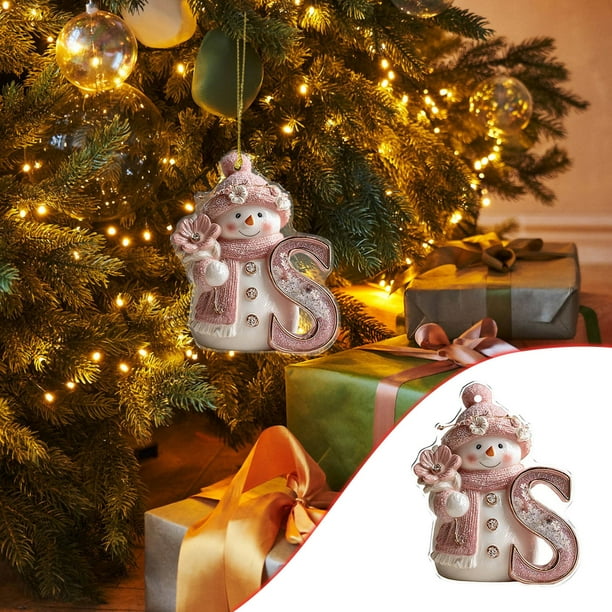 26 English Letter Christmas Ornament Christmas Tree Decoration 2D Acrylic Decoration Car Rearview Mirror Ornament
