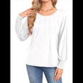 thumbnail image 2 of Camisas de Larga para Mujer, Blusas Plisadas Informales de Negocios con Puños Fruncidos. XL, 2 of 8