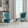 thumbnail image 2 of Designart "White Blue Minimalism Moon" Upholstered Abstract Collages Accent Chair and Modern & Contemporary Arm Chair - Multiple Color & Pattern, 2 of 7