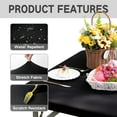 thumbnail image 4 of Square Fitted Table Cover Elastic Tablecloth 3ft Stretch Spandex Table Top Cover for Dining Indoor Outdoor Party Black 36X36 Inch, 4 of 6