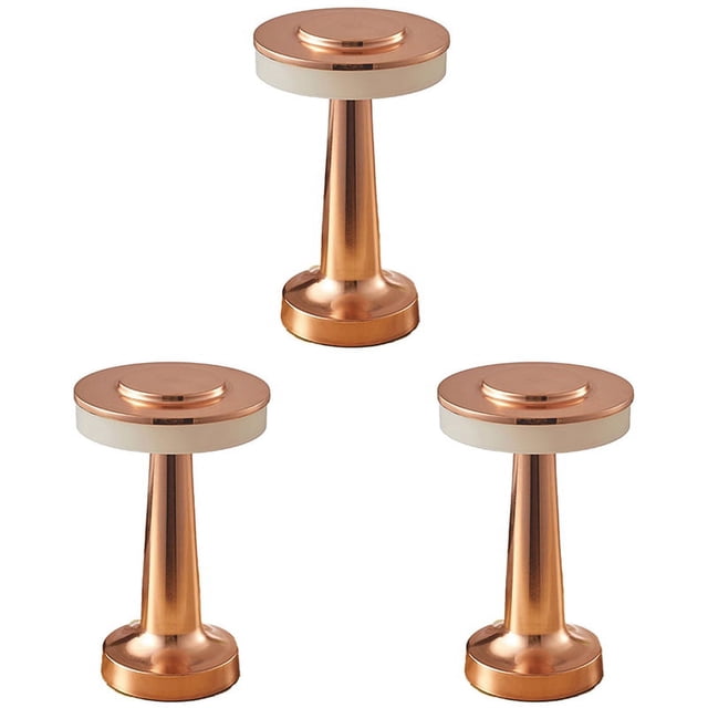 3X LED Lámpara de Mesa Recargable TáCtil Mesa de Comedor Bar Lámpara de Mesa Lámpara de Noche Pequeña Bronce