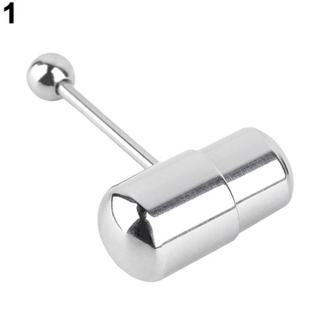JUNWELL 1Pc Cool Vibrating Barbell Tongue Rings Bars Piercing Stainless Steel Body Jewelry Silver