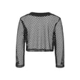thumbnail image 6 of Lullu Girls Fishnet Hollow Out Long Sleeve T-Shirt Trendy Breathable T Shirt, Sizes 5-16, 6 of 7
