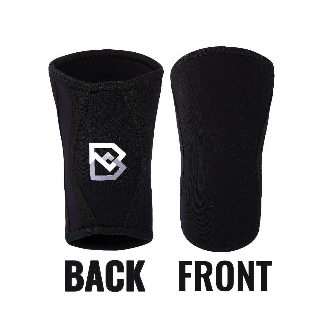 Bay Gear Co. Knee Sleeves (1 Pair) Support & Compression for Weightlifting, Powerlifting, Squats & Cross Training - 7mm Neoprene Sleeve - Black