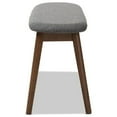 thumbnail image 3 of Baxton Studio Easton Mid-Century Modern Dark Grey Fabric Upholstered Walnut Finished Wood Bench, 3 of 7