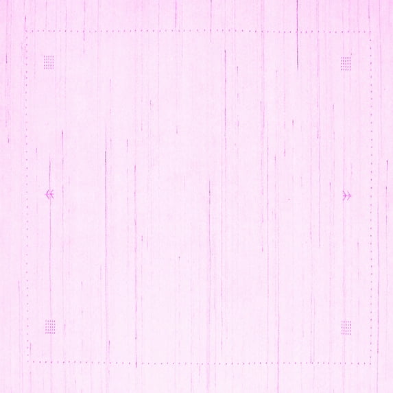 Ahgly Company Indoor Square Solid Pink Modern Area Rugs, 3' Square