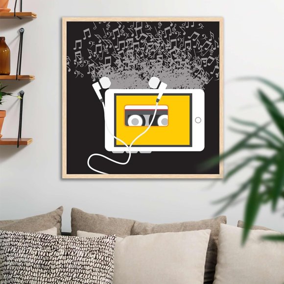 Music Concept Design Canvas Painting for Bedroom & Living Room 12 x 12 inch (30 x 30 cms) Unframed