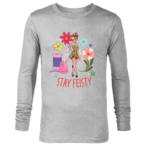 Disney Princess Tinker Bell Stay Feisty - Long Sleeve T-Shirt for Men - Customized-Athletic Heather