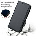 thumbnail image 5 of Wallet Case for iPhone 14 Pro 6.1 Inch, Soft Silicone Lychee Pattern PU Leather Shockproof Flip Cover with Card Slots Holder Magnetic Clasp Lock Drop Resistant Kickstand Phone Case,Black, 5 of 5