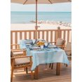 thumbnail image 2 of Outdoor Tablecloth with Umbrella Hole for Patio/Picnic/Party/Camping, Marine Conch Waterproof Table Cloth Rectangle Table Cover Washable, Summer Underwater Coastal Ocean Watercolor Blue (60"x 102"), 2 of 8