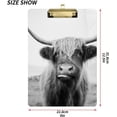 thumbnail image 2 of KXMDXA Scottish Highland Cow Clipboard Hardboard Wood Nursing Clip Board and Pull for Standard A4 Letter 13x9 inches, 2 of 5
