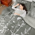 thumbnail image 4 of Homewish Chic Floral Leaves Bedding Comforter Set 7pcs for Female Men Women,Vintage Aesthetic Queen Bedding Sets Super Cozy,Botanical Plants Queen Sheet Sets,Microfiber Bedroom Decor,Reversible, 4 of 8
