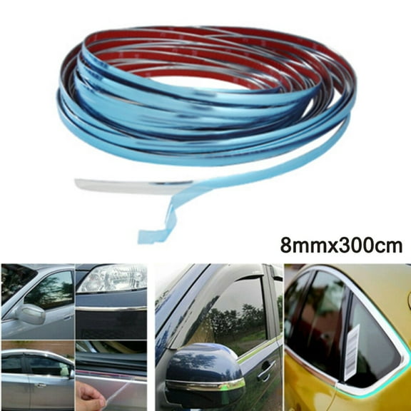 Gerich Auto Silver Chrome Trim Strip Car Door Edge Casement Bumper Decoration 10ft/8mm