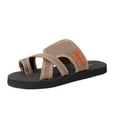 thumbnail image 1 of MIASHUI Outdoor Flip Flops for Women Casual Comfortable Beach Slippers Sandals,Khaki,9.5, 1 of 6