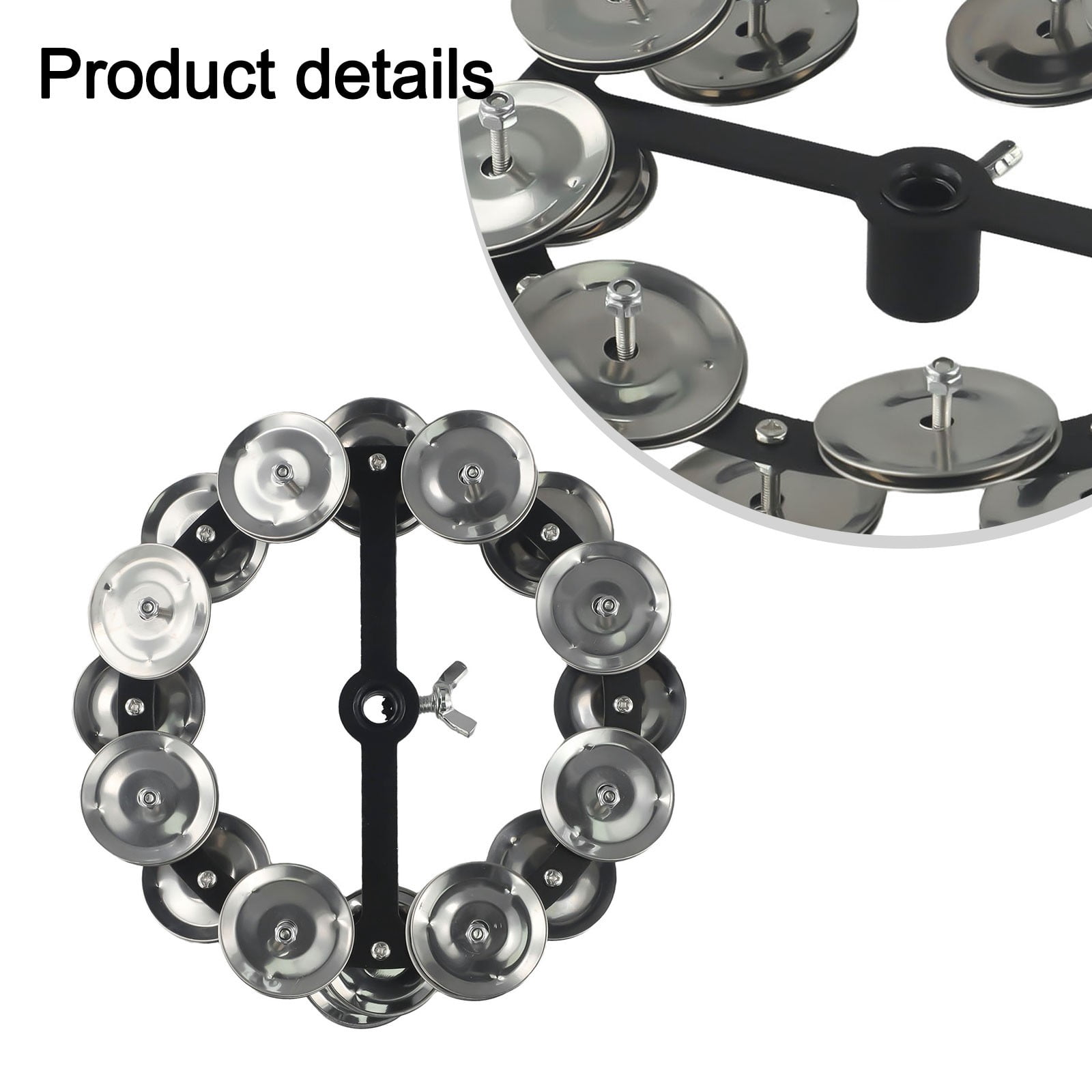Professional Portable for Hi-hat Tambourine Drum Cymbals with Steel Bells - Perfect