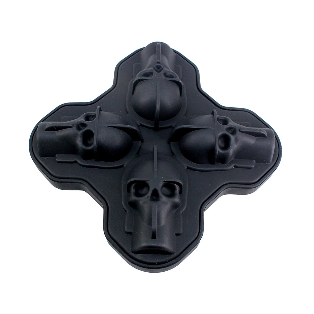 Nicole Food Grade Plastic 3D Skull Ice Cube Tray Chocolate Candy Making Molds 