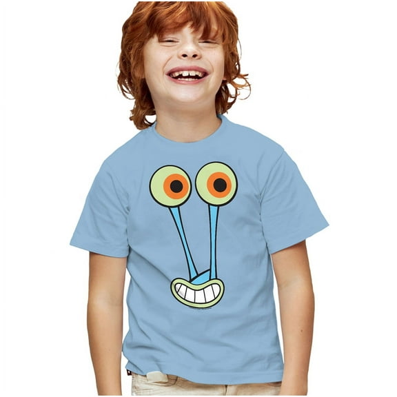 SpongeBob SquarePants Gary Snail Smile Kids T Shirt for Youth Boys and Girls, Light Blue, Large
